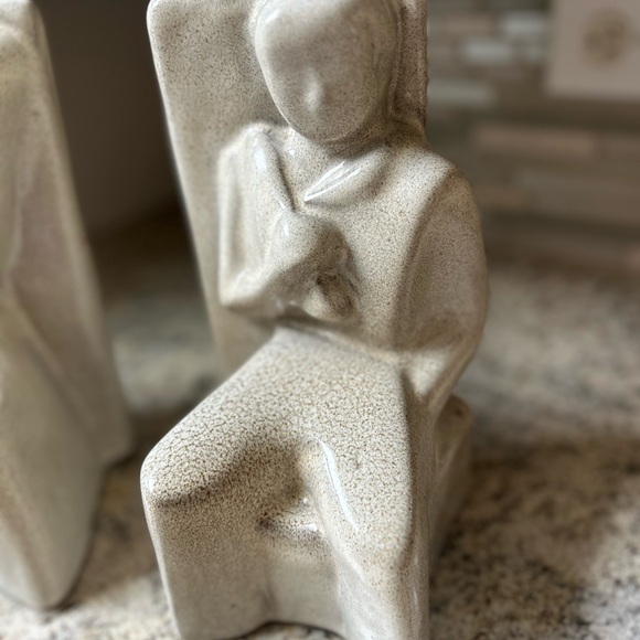 Vintage 1970s MCM Set Calcite Carved Horse Head Bookends Trojan Marble Stone - Picture 2 of 14